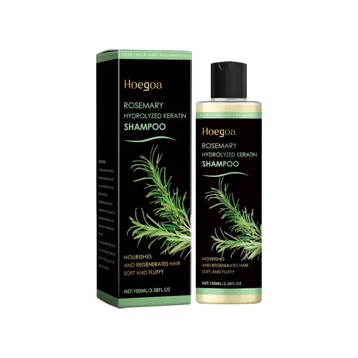Shampoing bio pour la croissance des cheveux au romarin, épaississement, kératine hydrolysée, sec, c