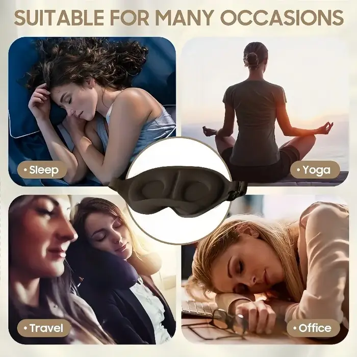 Masque pour les yeux tridimensionnel 3D pour dormir et ombrer