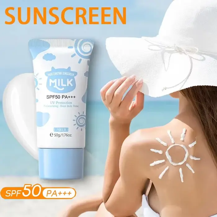 LAIKOU Crème solaire au lait SPF50 PA+++ 50g Protection UV Hydratante Unifie le teint Lotion