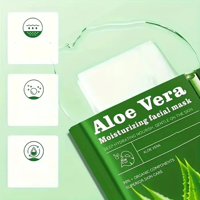 6 masques faciaux à l'aloe vera