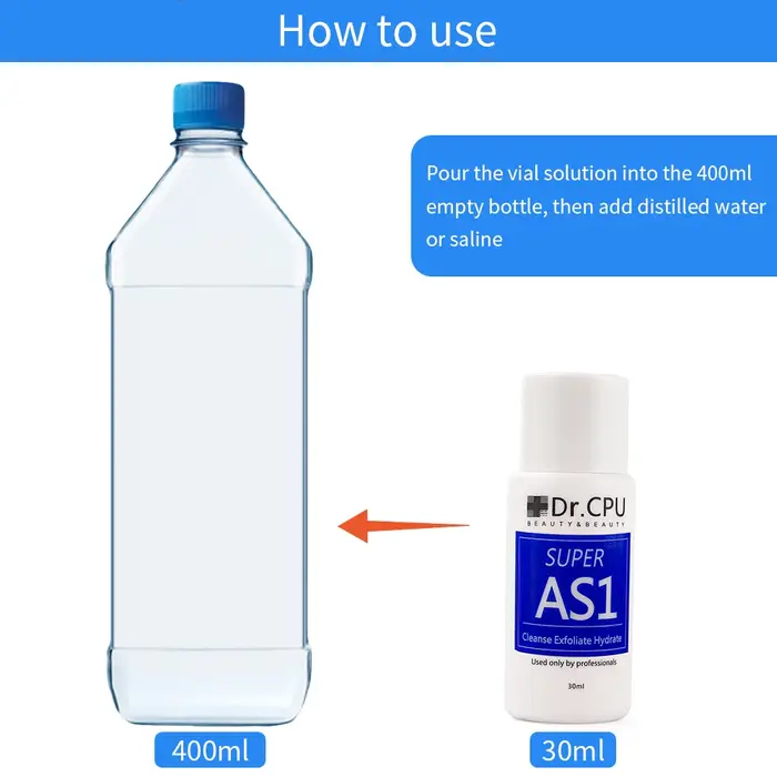 Solution de Peeling aquatique hautement concentrée 30ML AS1 SA2 AO3 pour Machine de beauté Hydra Dermabrasion
