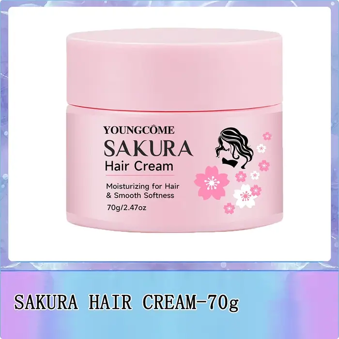 Crème capillaire SAKURA à la kératine et à l'huile d'argan – Réparation intensive pour cheveux secs/
