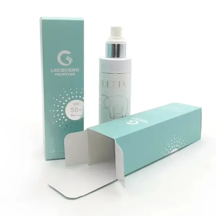 Boîtes d'emballage personnalisées pour produits de soin de la peau en sérum, avec pelliculage mat et impression en relief, adaptées au vernis à ongles.