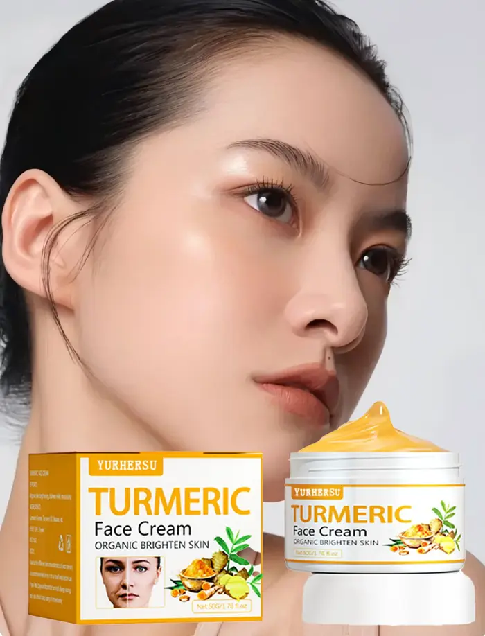 Crème anti-acné au curcuma, estompe les cicatrices et les taches foncées, pour peaux grasses et tern