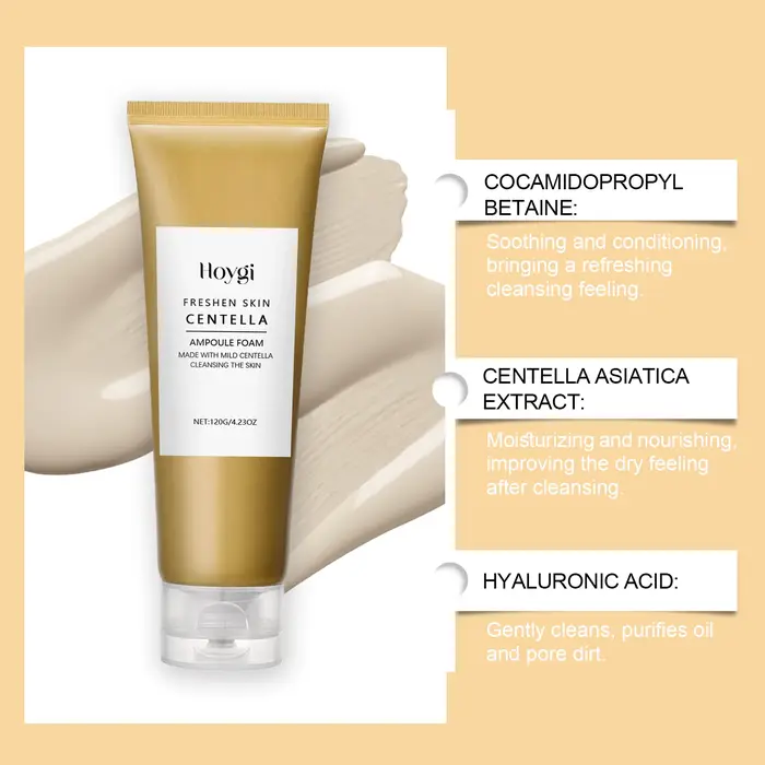 Centella mousse nettoyante en profondeur nettoyant pour le visage faible PH apaisant hydratant exfoliant dissolvant de