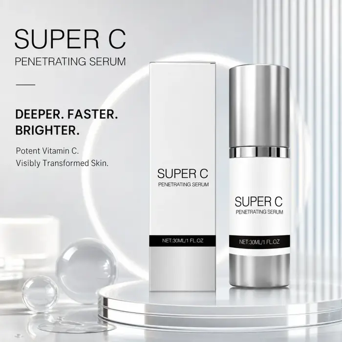 Sérum à la vitamine C pénétrant, raffermissant, resserrant les pores, hydratant, lissant la peau, pour un teint uniforme, soin du visage quotidien à domicile, essence pour le soin de la peau