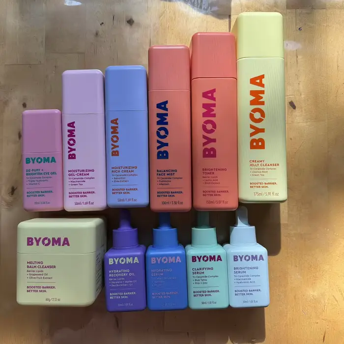BYOMA Crème Gel Hydratante Contrôle Sébum Sérum Éclat Phyto-Mucine Hydratation Profonde Tonique Lacté Réparateur Barrière Cutanée Soin de la Peau
