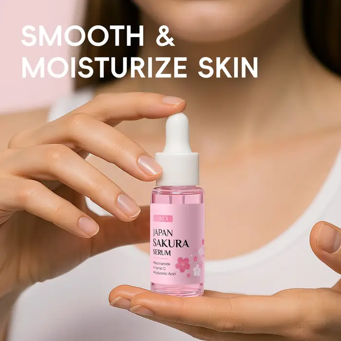 Sérum LAIKOU Japan Sakura 17ml, resserre les pores, hydrate, équilibre le teint, éclaircit le teint,