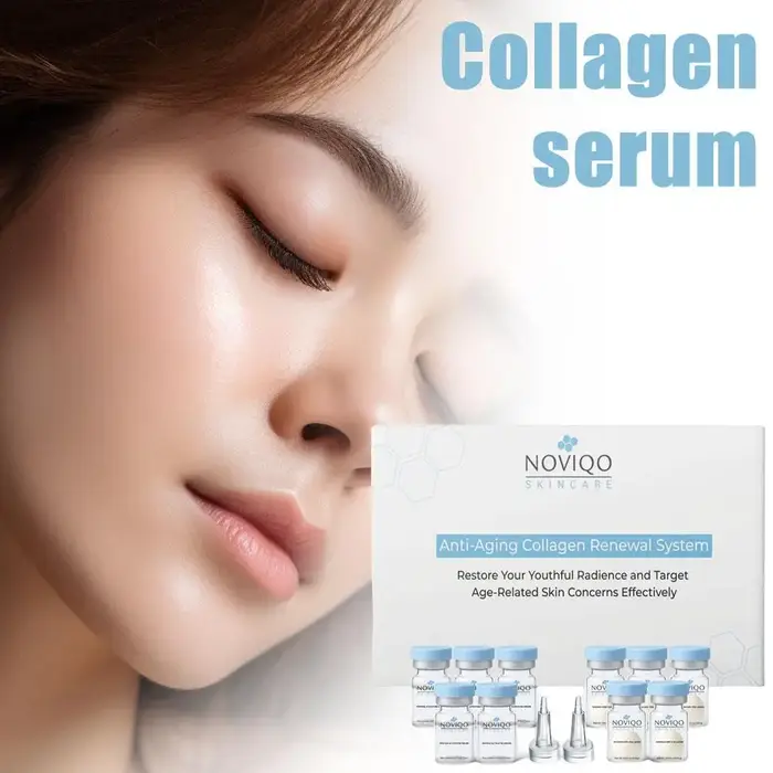 NOVIQO Sérum Visage au Collagène de Soie Anti-rides Anti-âge Liftant Raffermissant Atténue les Ridules Hydratant Éclaircissant Soin de la Peau