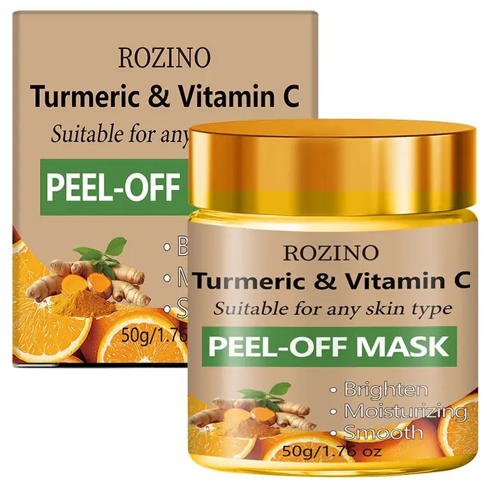 Masque peel-off au curcuma et à la vitamine C 50g, éclaircit le teint, hydrate, lisse, nourrit, raff