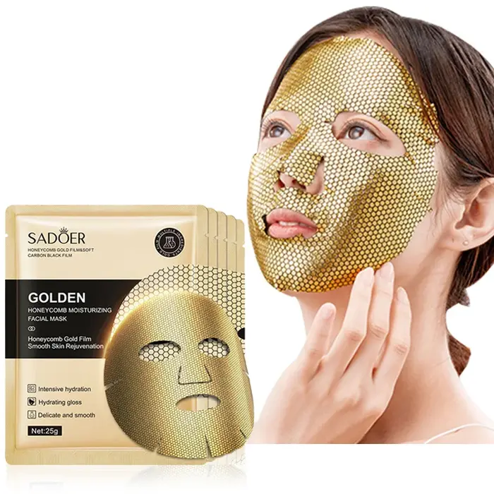 5 pièces SADOER 24K doré hydratant masques pour le visage soins de la peau raffermissant nourrissant
