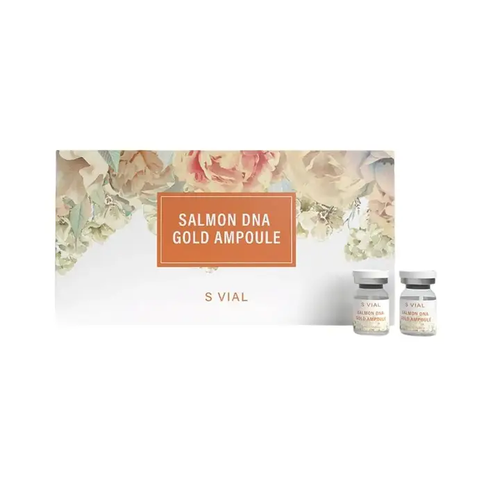 Kit d'ampoules S VIAL Face Salmon DNA Gold, sérum facial hydratant boostant l'éclat, sérum hydratant