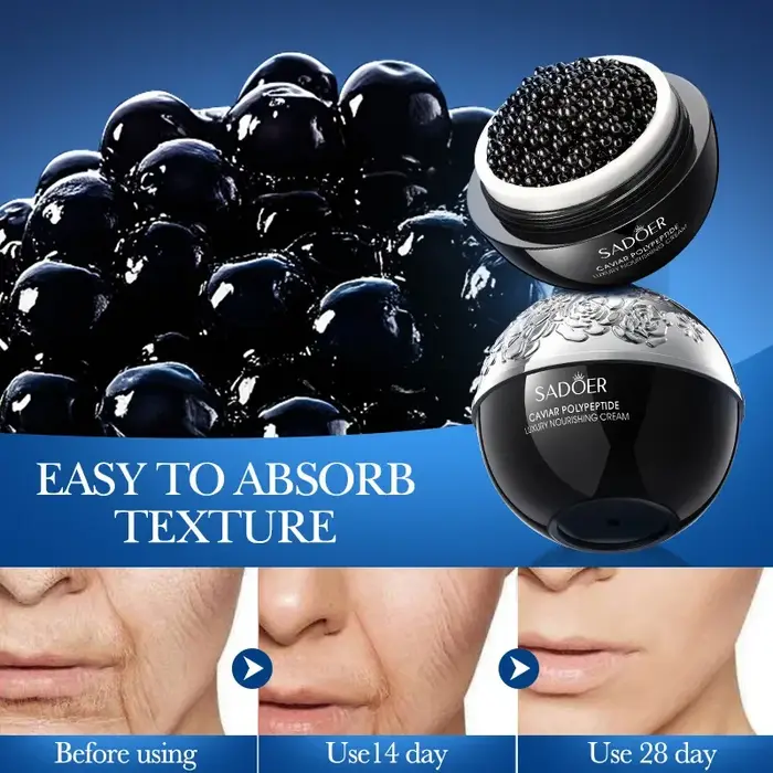 Crème Visage Collagène Perle Raffermissante Anti-rides Hydratante Lissante Éclaircissante au Caviar – Produit Coréen de Soin de la Peau