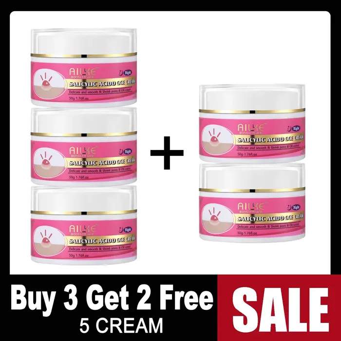 AILKE Crème anti-acné pour le visage, éclaircissante, nettoyante, réduit les points noirs, les taches brunes, pour tous les tons de peau, crème pour le visage, 50 ml
