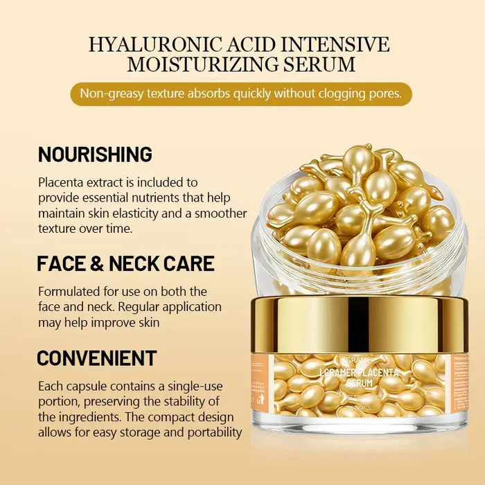 30/60/120 Capsules d'Essence Visage Hydratante en Profondeur à la Vitamine E
