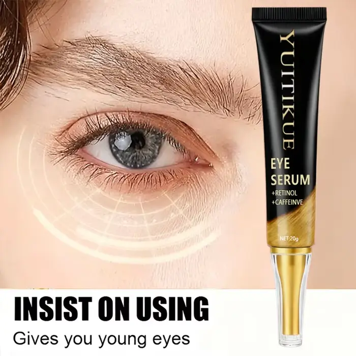 YUITIKUE Crème pour les yeux à la caféine 20 g – Raffermissant et liftant à action rapide