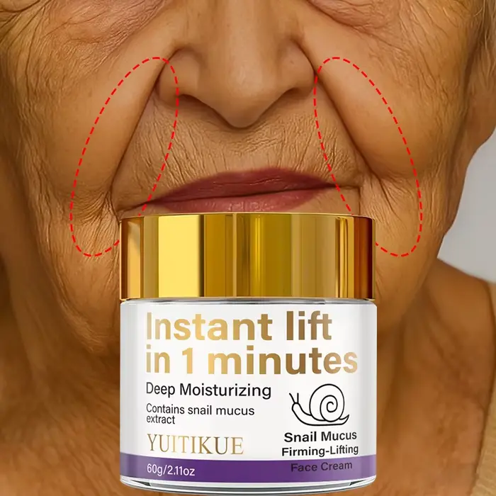 YUITIKUE Crème Visage Lifting Instantané 60g - 1 Min Mucin d'escargot raffermissant, hydrate, resser