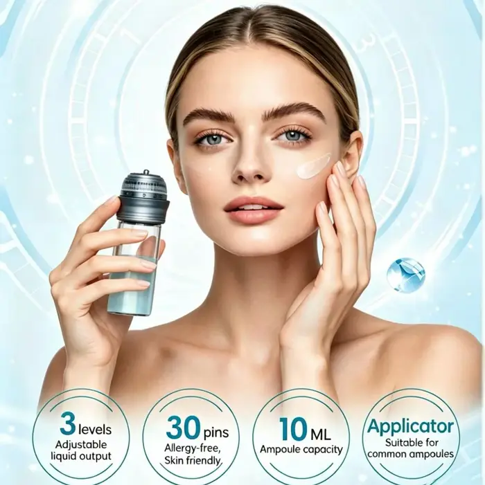 Applicateur de Sérums Réutilisable à Micro-aiguilles Hydratantes avec 64