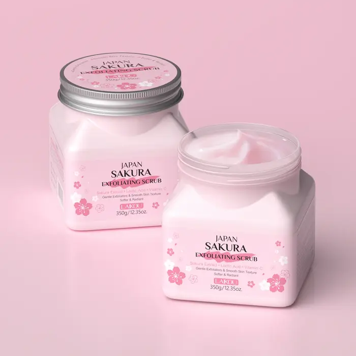 LAIKOU Gommage exfoliant pour le visage à la fleur de cerisier Nettoyage en douceur des peaux mortes