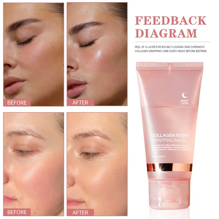 Masque d'emballage de nuit au collagène 75 ml pour réparation intensive 8H