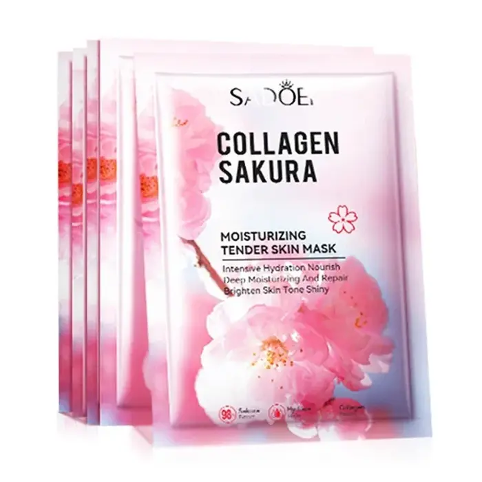 Masque facial Sadoer Sakura, soin de la peau du visage, hydratant, éclaircissant, raffermissant, mas
