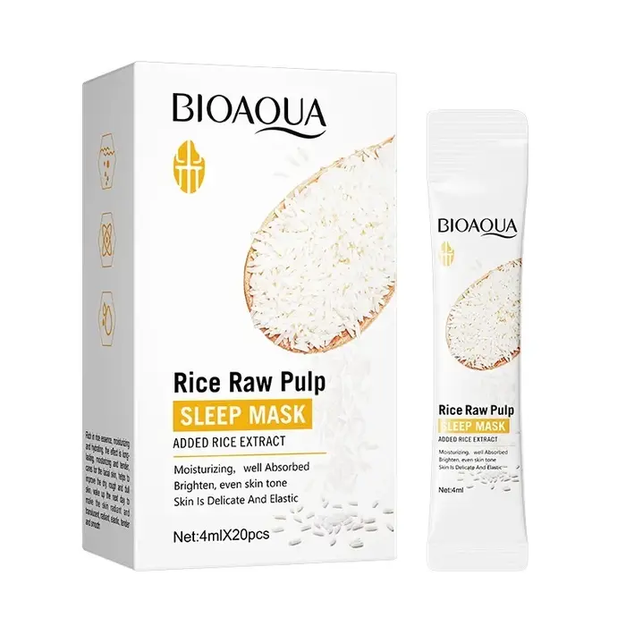 20 pièces/boîte BIOAOUA riz pâte brute sommeil masque Facial hydrater éclaircir blanchissant
