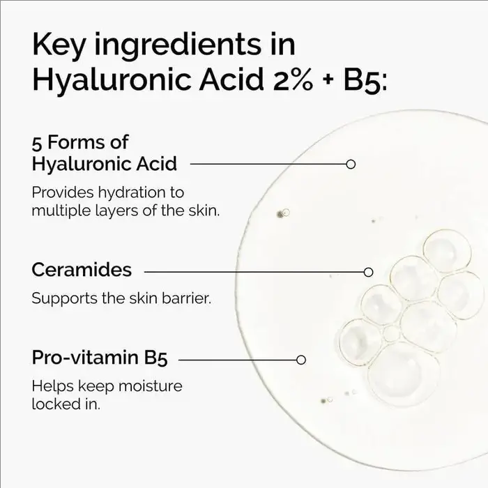 Acide hyaluronique 2% + B5 Sérum hydratant à l'essence de céramides Liquide fondu des ridules et du visage 30 ml