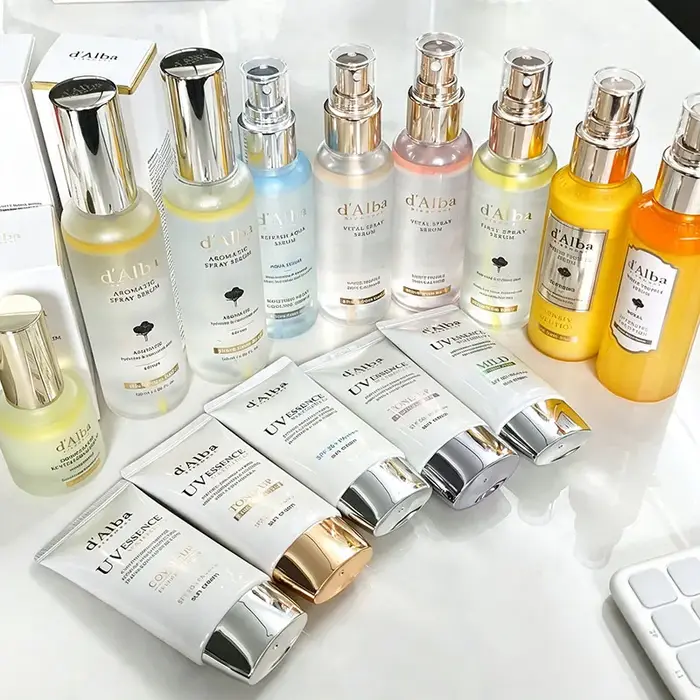 Crème solaire hydratante légère et rafraîchissante D'Alba UV Essence Waterfull SPF50+, douce et nourrissante, produits de soin de la peau