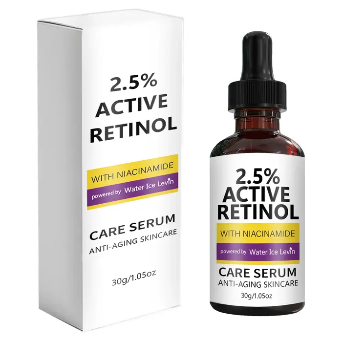 Sérum de soin au rétinol actif à 2,5 % - Anti-âge, hydratant, éclaircissant avec de la niacinamide e