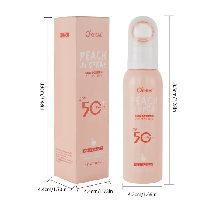 Spray solaire portable à la pêche SPF50 PA+++ | Protection