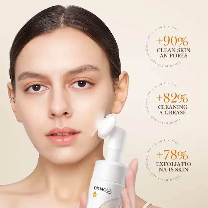 120ml BIOAOUA pulpe brute de riz moussant purée pour le visage Mousse nettoyante apaisante nettoyant