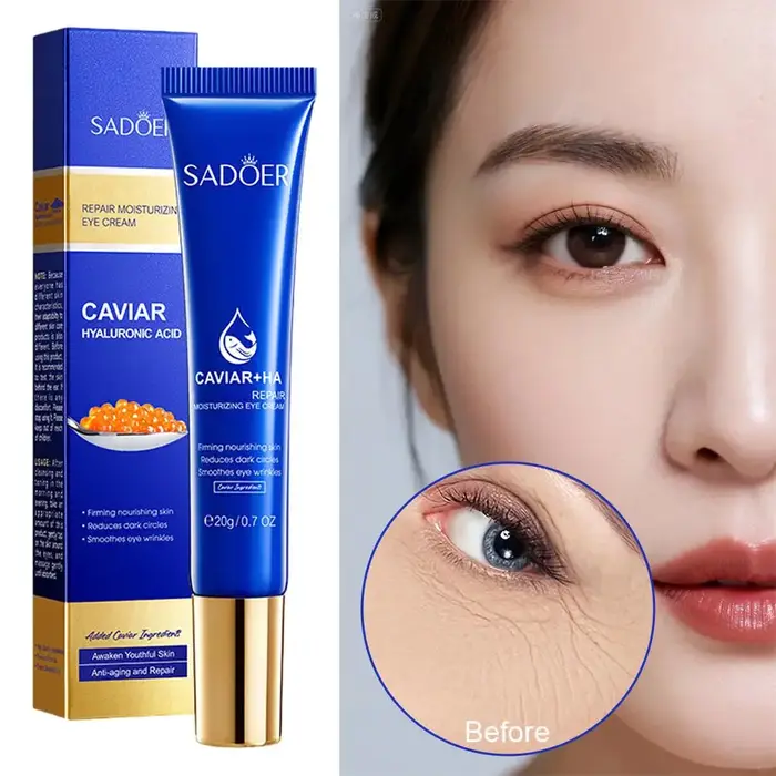 20g SADOER Caviar acide hyaluronique Anti-rides crème pour les yeux réparatrice hydratant raffermissant