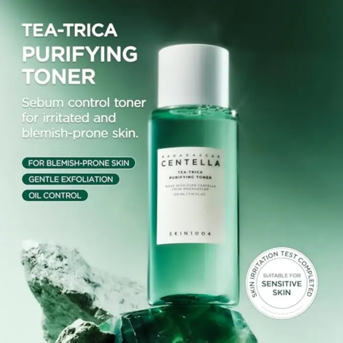 Tonique Purifiant SKIN1004 Tea-Trica 210ml Centella Asiatica de Madagascar Soin des Pores Contrôle du Sébum Éliminateur