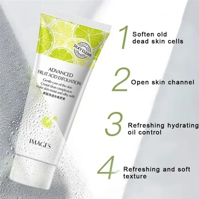 Gel gommant pour le visage aux acides de fruits, crème exexpansive, nettoyage en profondeur, hydratant, élimination des points noirs
