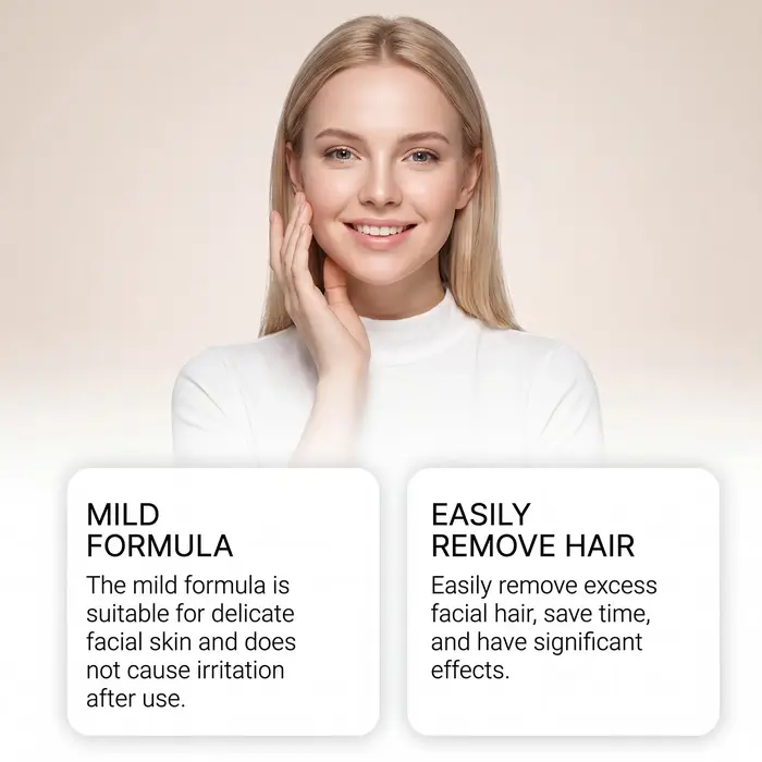 Crème dépilatoire à l'huile de coco pour le visage