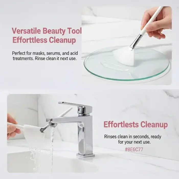 Pinceau applicateur en forme d'éventail pour masque facial