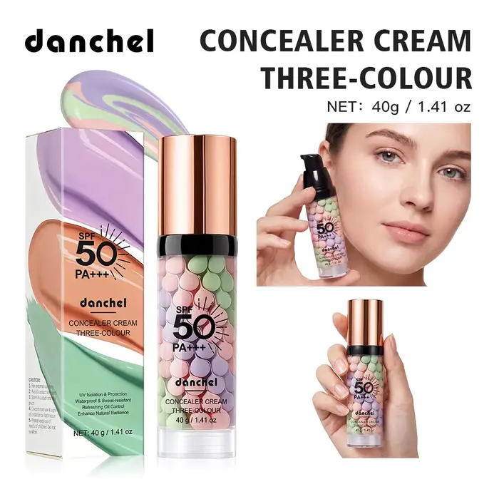 Base de maquillage SPF 50 pour le visage avant le maquillage, correcteur de couleur 3 en 1, base de