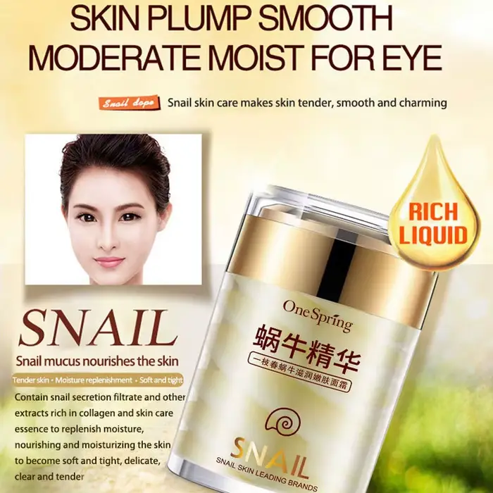Crème pour le visage d'escargot + sérum de rouleau de Massage des yeux au rétinol 2 pièces sac