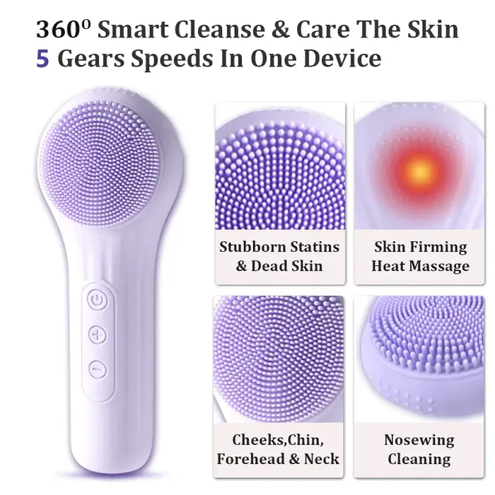 Brosse de nettoyage du visage sonique étanche pour hommes et femmes