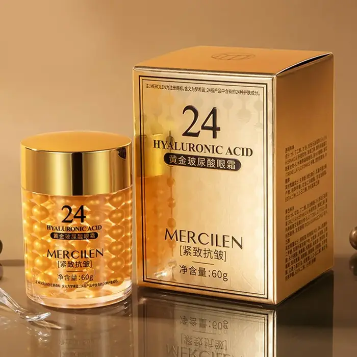 1/2PCS Mercilen Crème pour les yeux à l'acide hyaluronique 24K Or