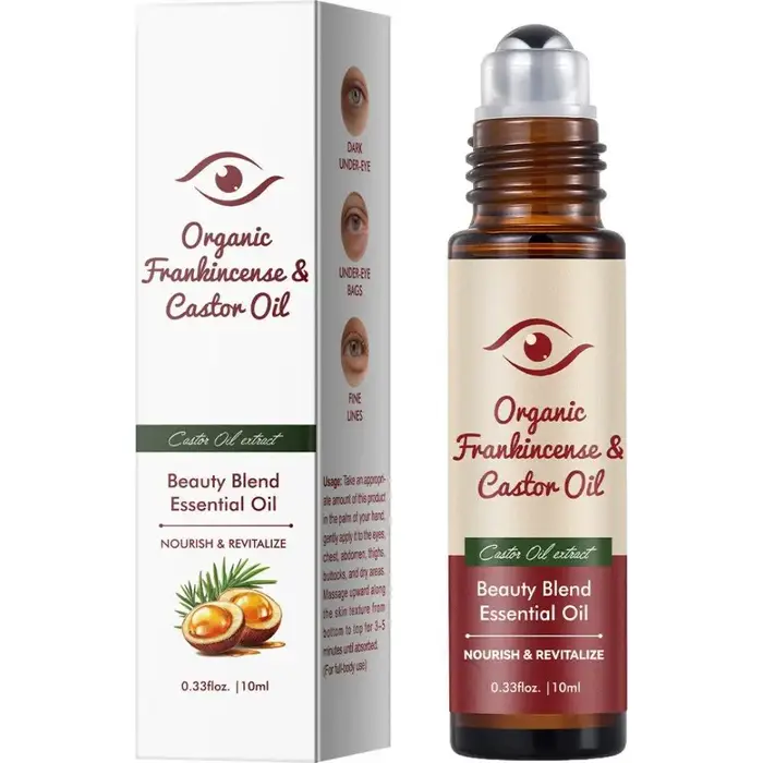 Sérum pour les yeux à l'huile de ricin, anti-rides, élimine les cernes, les poches sous les yeux, an