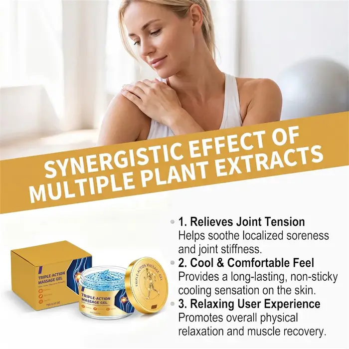 Gel de massage apaisant à base d'eau, hydrate et nourrit la peau en profondeur, non gras et facile à nettoyer, pour une routine quotidienne d'hydratation de la peau.