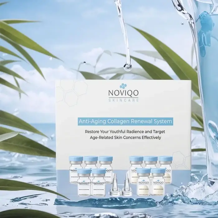 NOVIQO Sérum Visage au Collagène de Soie Anti-rides Anti-âge Liftant Raffermissant Atténue les Ridules Hydratant Éclaircissant Soin de la Peau