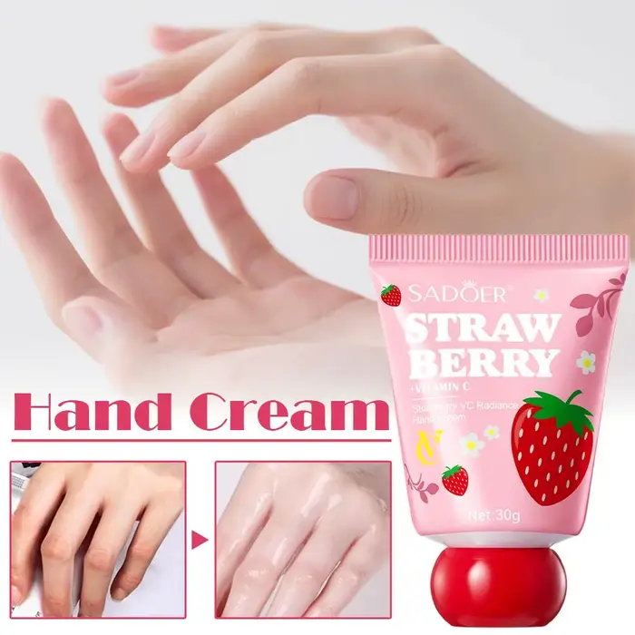 2 pièces de crème pour les mains à la fraise VC