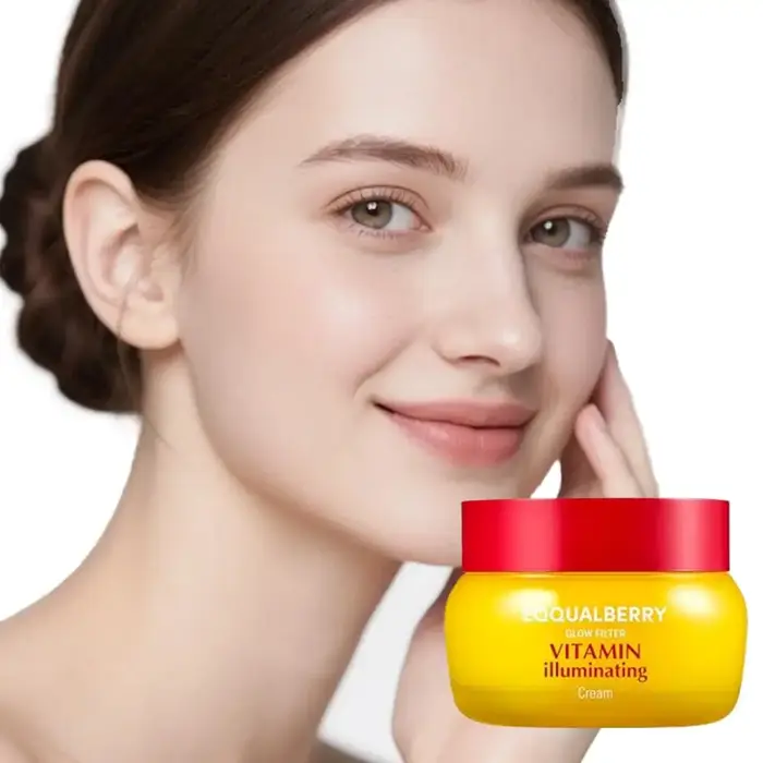 Crème éclaircissante pour le visage à la vitamine C originale coréenne EQQUALBERRY pour améliorer le teint terne, unifier le teint et réparer les dommages antioxydants