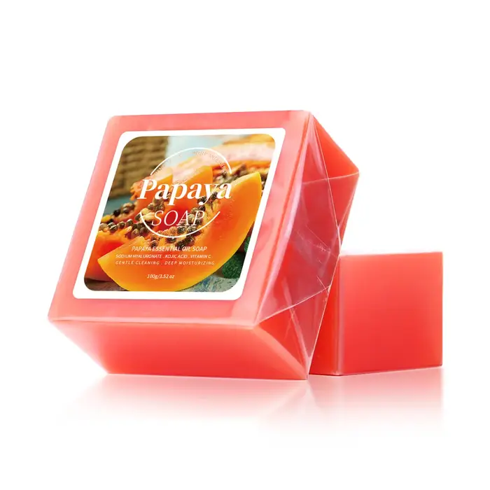 100g B + extrait de papaye savon nourrissant fait à la main nettoyage en profondeur blanchissant