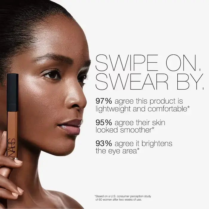 NARS Radiant Creamy Concealer : Correcteur de teint longue tenue et hydratant, couvrance moyenne, pour cernes et imperfections sous les yeux.