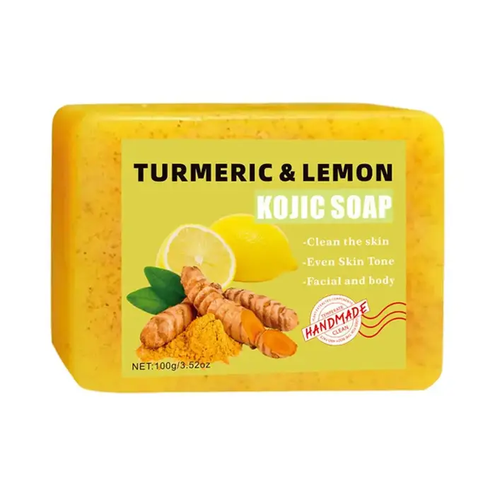 Savon au curcuma nettoyant pour le visage Anti-acné blanchissant la peau éclaircissant