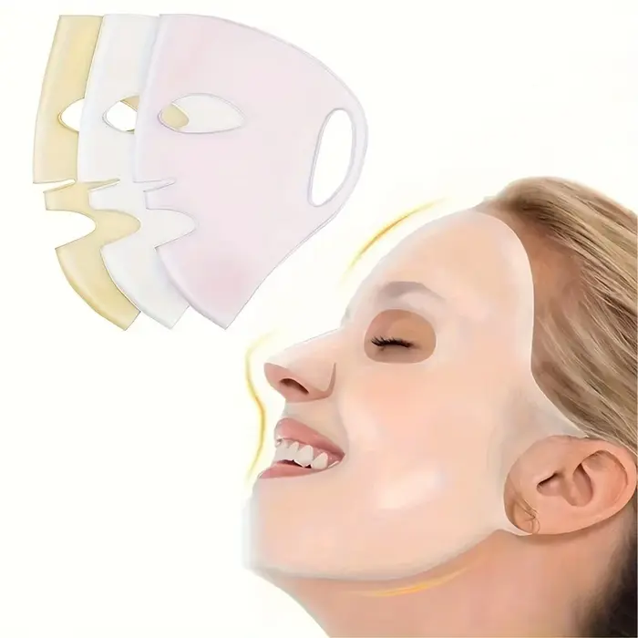 Masque facial hydratant en silicone 3D, outil de visage raffermissant