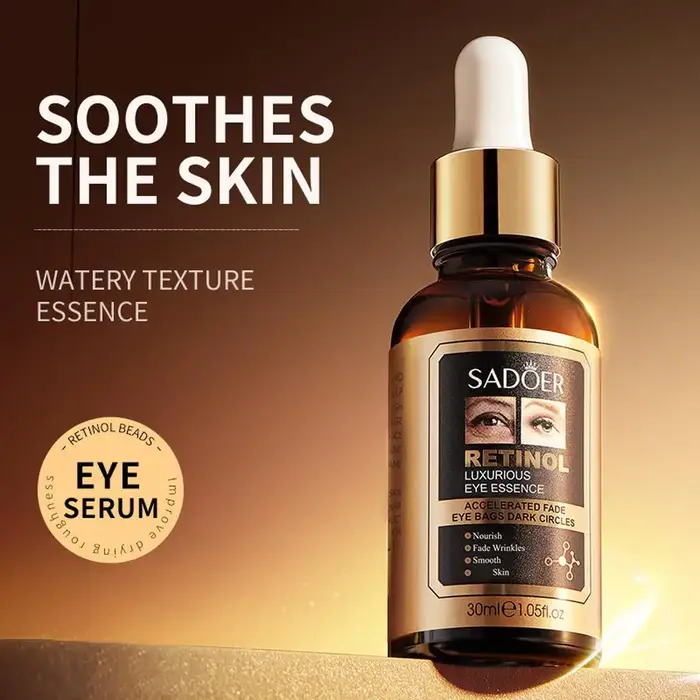 SADOER Sérum pour les yeux au rétinol 30 ml, essence hydratante et nourrissante pour les yeux, rédui